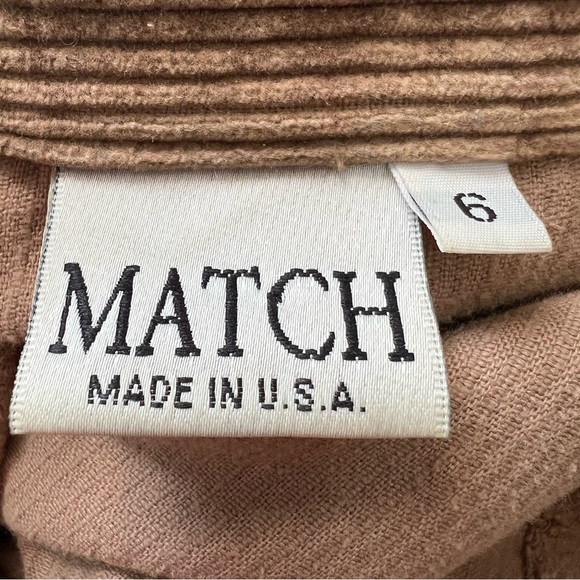 Vintage tan corduroy button front long sleeve dress twee retro USA made academia - Picture 8 of 16